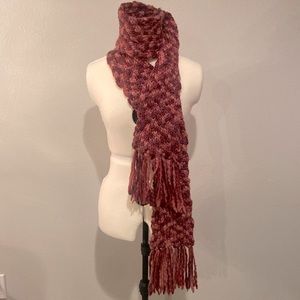 H&M Pink and Maroon Knitted Scarf